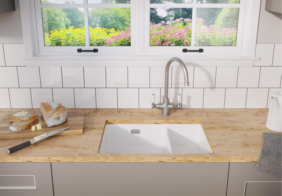 Blanco Villae Ceramic - 525165 - Crystal White Gloss 1.5 Bowl LH Sink