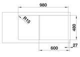 Blanco Lemis XL 6 S-IF - 454730 - Single Bowl Reversible Inset Kitchen Sink - Stainless Steel