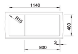 Blanco Metra 8 S - 513064 - Silgranit Reversible 1.5 Bowl Inset Sink - White