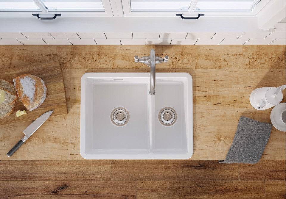 Blanco Villae Ceramic - 525165 - Crystal White Gloss 1.5 Bowl LH Sink