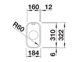 Blanco Supra 160-U - 450748 - Undermount Kitchen Sink - Stainless Steel