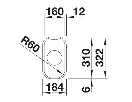 Blanco Supra 160-U - 450748 - Undermount Kitchen Sink - Stainless Steel