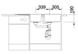 Blanco Metra 8 S - 513064 - Silgranit Reversible 1.5 Bowl Inset Sink - White