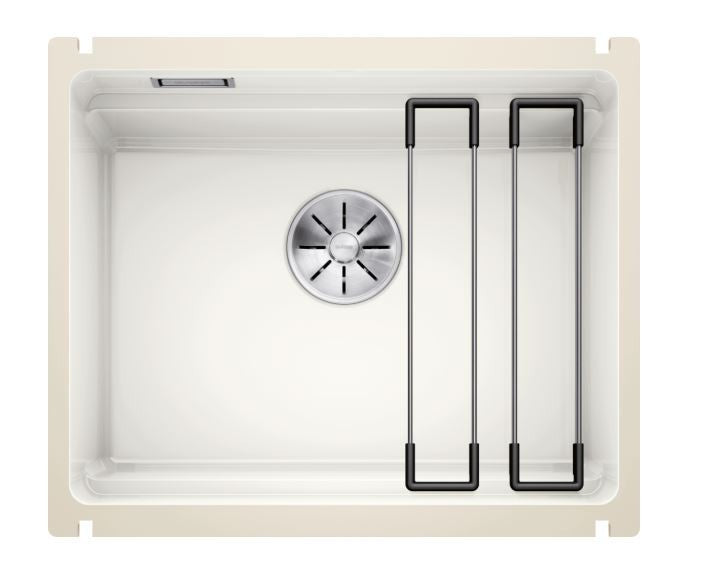 Blanco Etagon 500-U Ceramic - 525149 - Crystal White Gloss PuraPlus Undermount 1.0 Bowl Sink