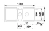 Blanco Adira 6 S - 527602 - Silgranit 1.5 Bowl Reversible Inset Sink - Anthracite