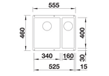 Blanco Subline 340/160-U LH - 523548 - Undermount Sink Silgranit - Anthracite