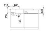 Blanco Axia III 6 S Left Hand - 524662 - Silgranit 1.5 Bowl Inset Sink - Coffee