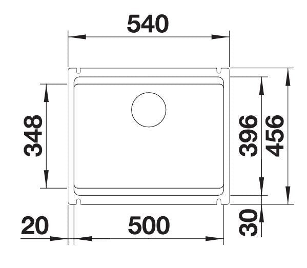 Blanco Etagon 500-U Ceramic - 525149 - Crystal White Gloss PuraPlus Undermount 1.0 Bowl Sink