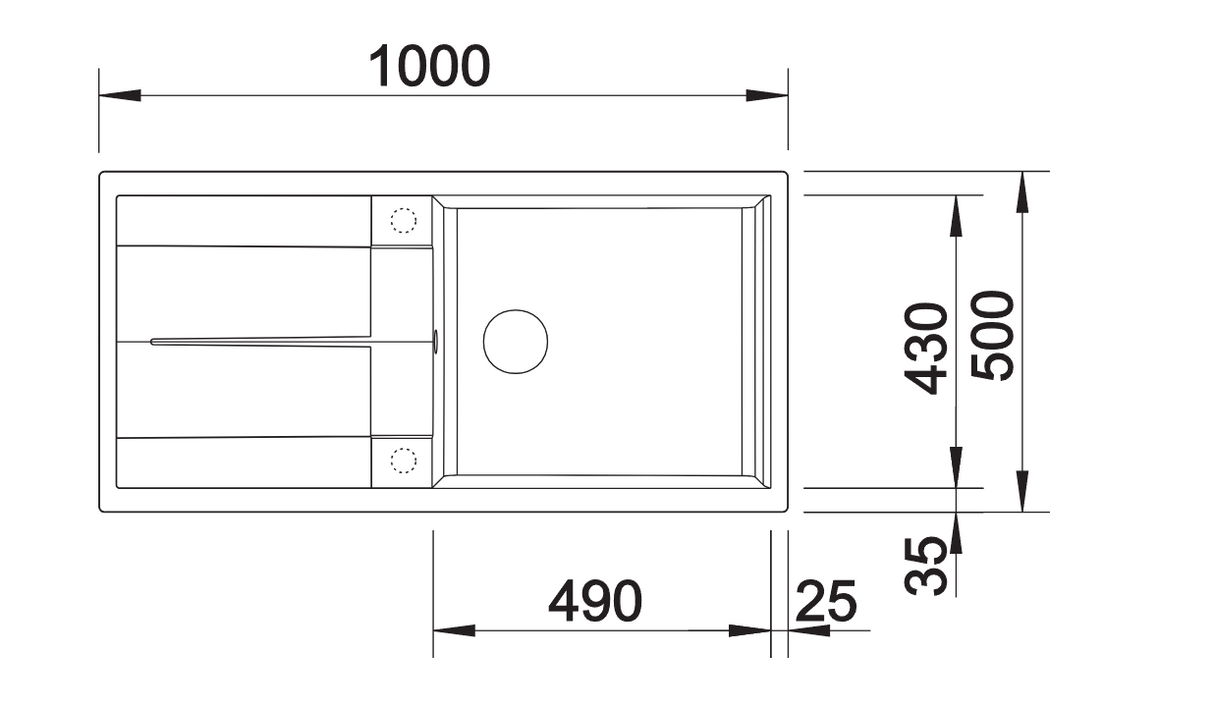 Blanco Metra XL 6 S - 515280 - Silgranit Reversible 1.0 Bowl Inset Sink - White