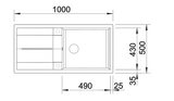 Blanco Metra XL 6 S - 515280 - Silgranit Reversible 1.0 Bowl Inset Sink - White