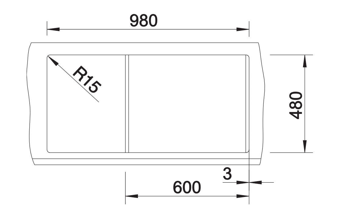 Blanco Metra XL 6 S - 515280 - Silgranit Reversible 1.0 Bowl Inset Sink - White