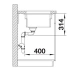 Blanco Etagon 500-U Ceramic - 525149 - Crystal White Gloss PuraPlus Undermount 1.0 Bowl Sink