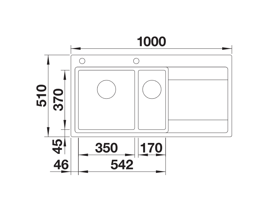 Blanco Divon II 6 S-IF LH - 521661 - 1.5 Bowl Inset Kitchen Sink - Stainless Steel
