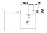 Blanco Axia III XL 6 S Reversible - 523514 - Silgranit 1.0 Bowl Inset Sink - White