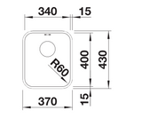 Blanco Supra 340-U - 450762 - Undermount Kitchen Sink - Stainless Steel