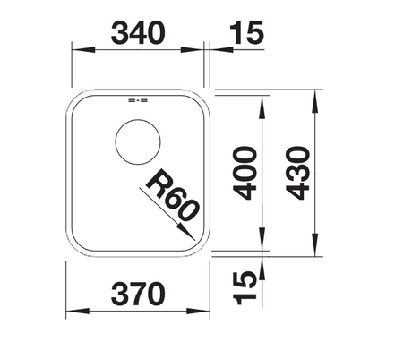 Blanco Supra 340-U - 450762 - Undermount Kitchen Sink - Stainless Steel
