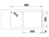 Blanco Divon II 6 S-IF LH - 521661 - 1.5 Bowl Inset Kitchen Sink - Stainless Steel