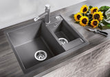 Blanco Metra 6 - 525922 - Silgranit 1.5 Bowl (No Drainer) Reversible Inset Sink - Black