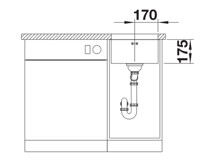 Blanco Supra 340-U - 450762 - Undermount Kitchen Sink - Stainless Steel