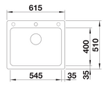 Blanco Naya 6 with Tap Ledge - 519638 - Silgranit 1.0 Bowl Inset Sink - Anthracite