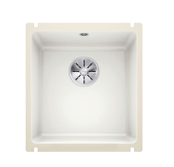 Blanco Subline 375-U Ceramic - 523726 - Crystal White Gloss PuraPlus Undermount 1.0 Bowl Sink