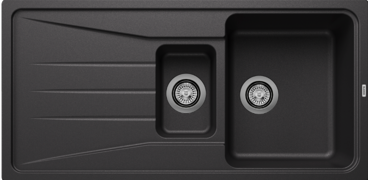 Blanco SONA 6 S - 525975 1.5 Bowl Silgranit Inset Kitchen Sink - Black