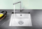 Blanco Subline 375-U Ceramic - 523726 - Crystal White Gloss PuraPlus Undermount 1.0 Bowl Sink