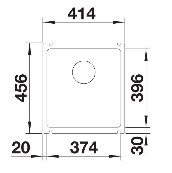 Blanco Subline 375-U Ceramic - 523726 - Crystal White Gloss PuraPlus Undermount 1.0 Bowl Sink