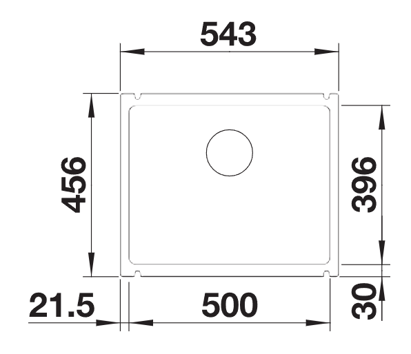 Blanco Subline 500-U Ceramic - 523733 - Crystal White Gloss PuraPlus Undermount 1.0 Bowl Sink