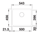 Blanco Subline 500-U Ceramic - 523733 - Crystal White Gloss PuraPlus Undermount 1.0 Bowl Sink