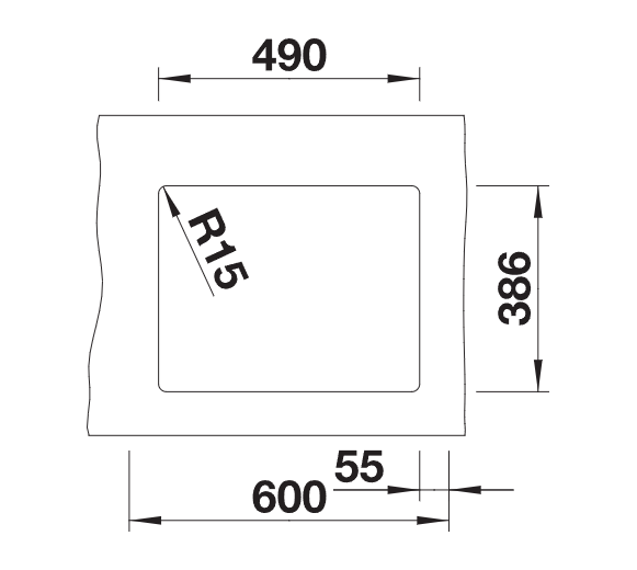 Blanco Subline 500-U Ceramic - 523733 - Crystal White Gloss PuraPlus Undermount 1.0 Bowl Sink