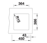 Blanco Subline 375-U Ceramic - 523726 - Crystal White Gloss PuraPlus Undermount 1.0 Bowl Sink