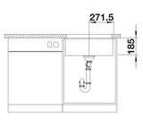 Blanco Subline 500-U Ceramic - 523733 - Crystal White Gloss PuraPlus Undermount 1.0 Bowl Sink