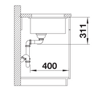 Blanco Subline 500-U Ceramic - 523733 - Crystal White Gloss PuraPlus Undermount 1.0 Bowl Sink