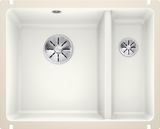 Blanco Subline 350/150-U Ceramic - 523741 - Crystal White Gloss PuraPlus Undermount 1.5 Bowl Sink