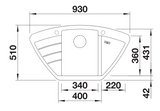 Blanco Zia 9 E Corner - 526031 - Silgranit Inset Corner 1.0 Bowl Kitchen Sink - Black
