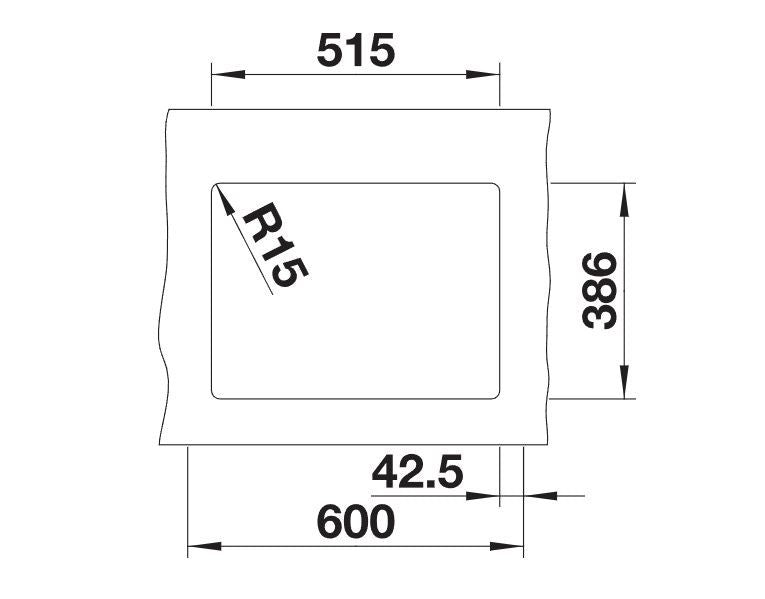Blanco Subline 350/150-U Ceramic - 523741 - Crystal White Gloss PuraPlus Undermount 1.5 Bowl Sink