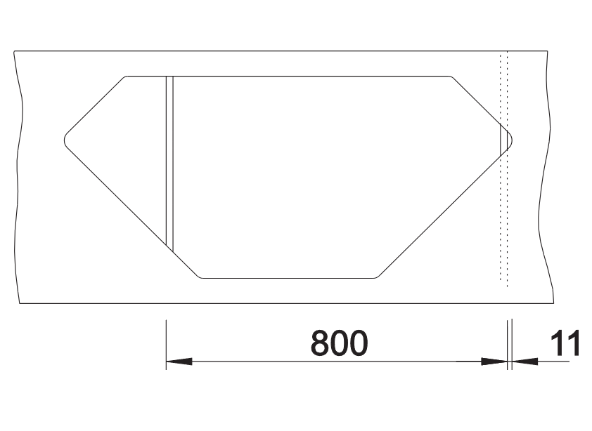 Blanco Zia 9 E Corner - 526031 - Silgranit Inset Corner 1.0 Bowl Kitchen Sink - Black