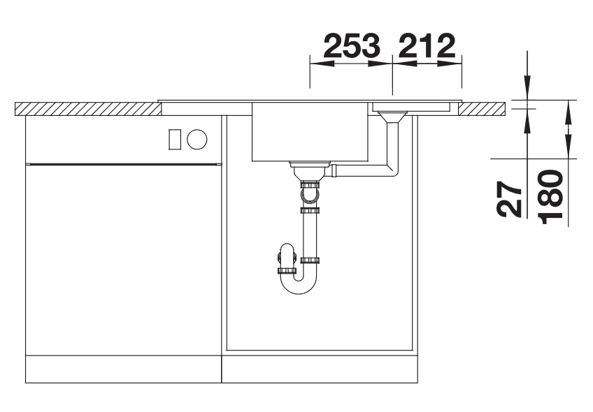 Blanco Zia 9 E Corner - 526031 - Silgranit Inset Corner 1.0 Bowl Kitchen Sink - Black