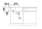 Blanco Subline 340/160-U LH - 523548 - Undermount Sink Silgranit - Anthracite