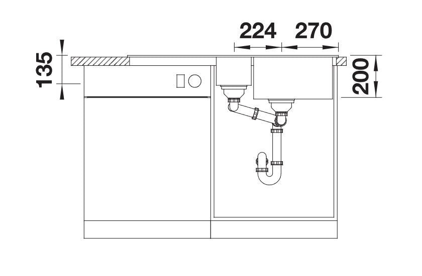 Blanco Adira 6 S - 527602 - Silgranit 1.5 Bowl Reversible Inset Sink - Anthracite