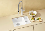 Blanco Subline 350/150-U Ceramic - 523741 - Crystal White Gloss PuraPlus Undermount 1.5 Bowl Sink