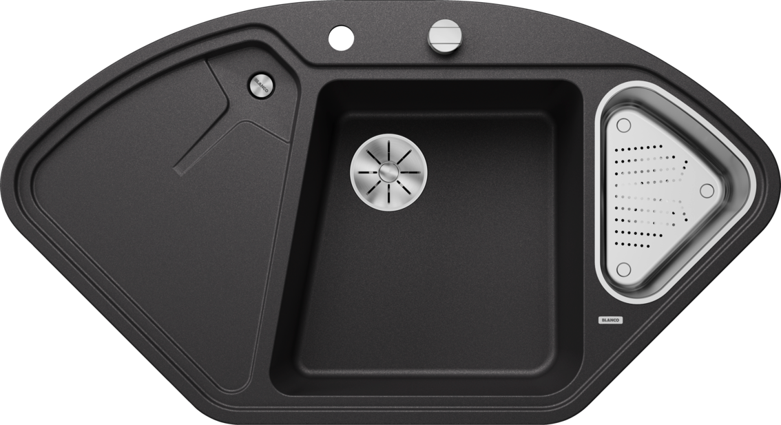 Blanco Delta II Corner - 523656 - Silgranit Inset Corner 1.0 Bowl Kitchen Sink - Anthracite