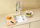 Blanco Subline 350/150-U Ceramic - 523741 - Crystal White Gloss PuraPlus Undermount 1.5 Bowl Sink