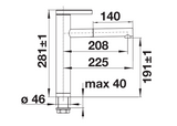 Blanco Linee-S - 517591 - Single Lever Monobloc Kitchen Tap with Pull-out Spray - Chrome