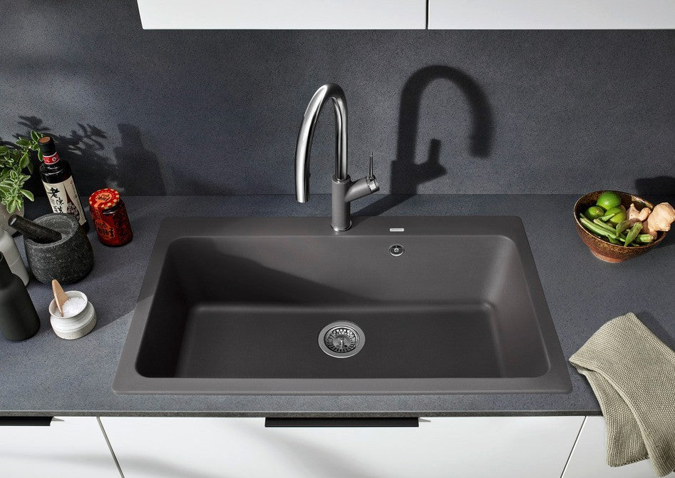 Blanco Naya XL 9 with Tap Ledge - 525947 - Silgranit 1.0 Bowl Inset Sink - Black