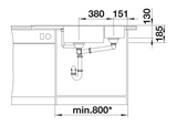 Blanco Delta II Corner - 523666 - Silgranit Inset Corner 1.0 Bowl Kitchen Sink - Tartufo