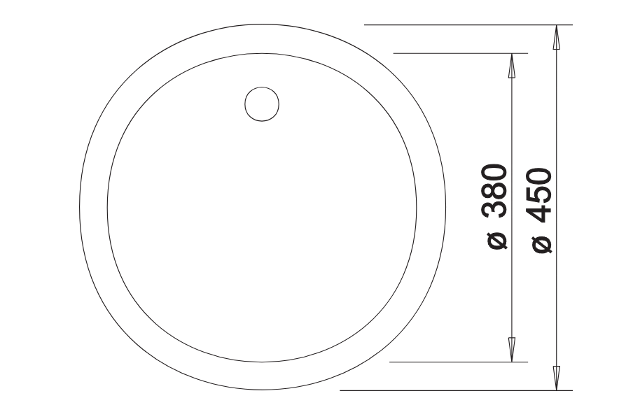 Blanco Rondo - 511629 - Silgranit Round Inset 1.0 Bowl Sink - Anthracite