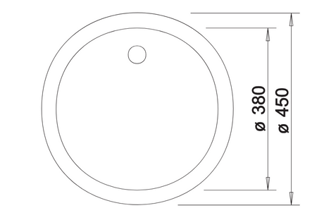 Blanco Rondo - 525959 - Silgranit Round Inset 1.0 Bowl Sink - Black