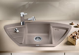 Blanco Zia 9 E Corner - 526031 - Silgranit Inset Corner 1.0 Bowl Kitchen Sink - Black